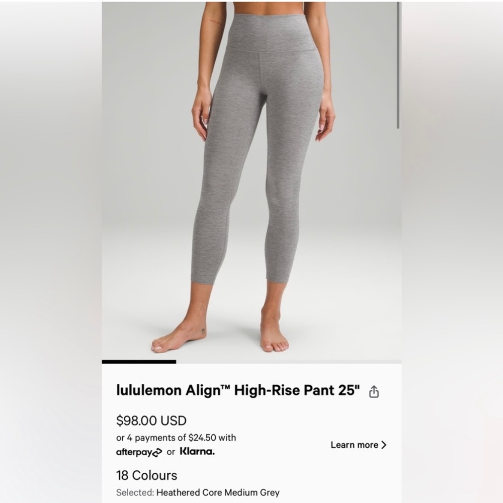 Lululemon Gray High-Rise Leggings